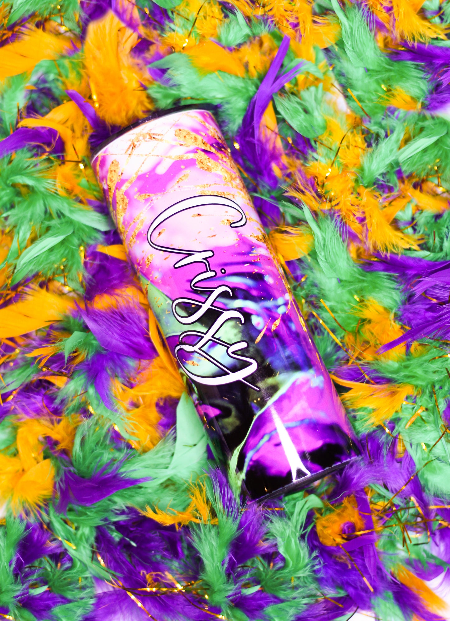 Mardi Gras Splash 20 oz Sublimation Tumbler