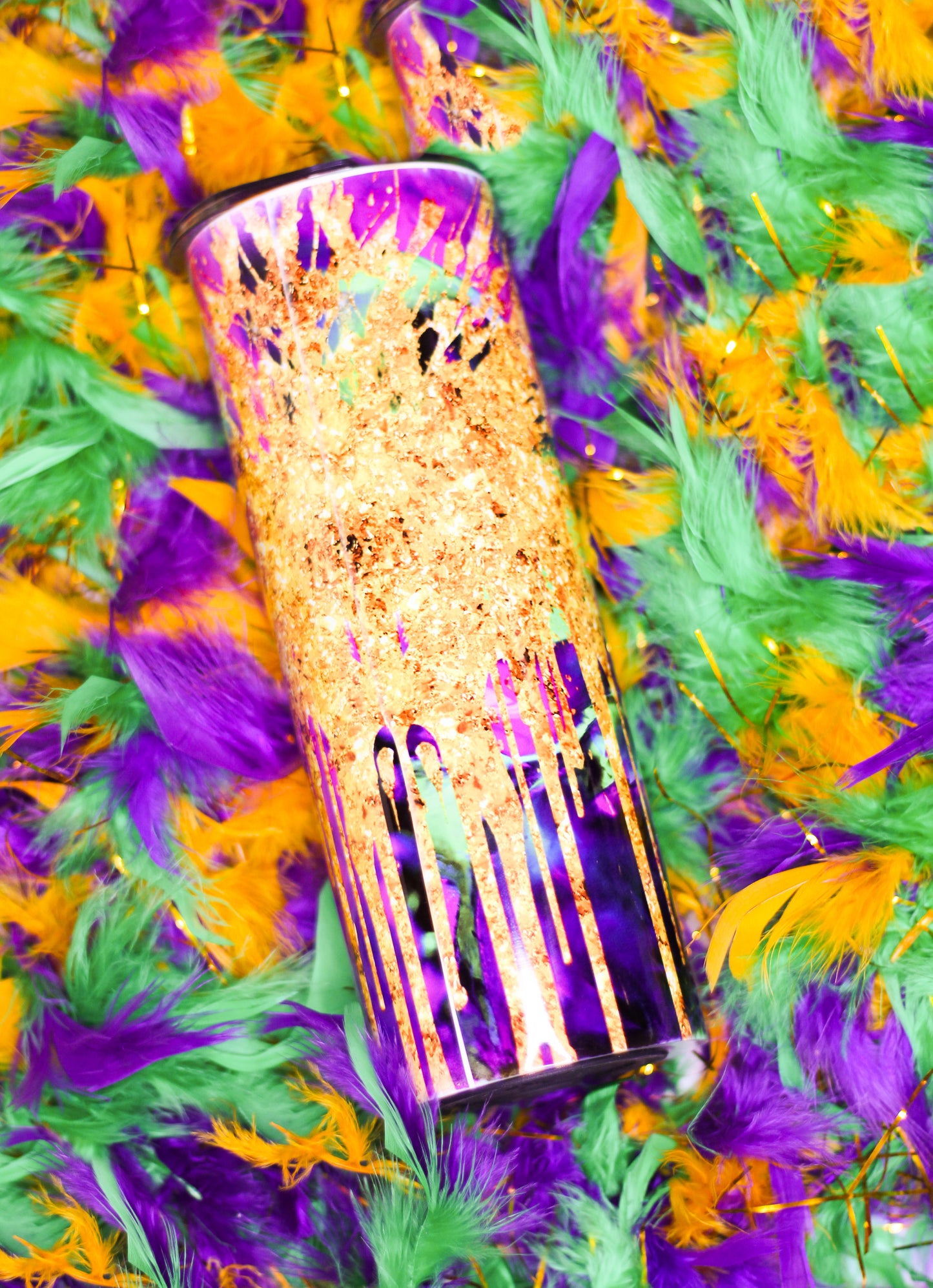 Mardi Gras Splash 20 oz Sublimation Tumbler