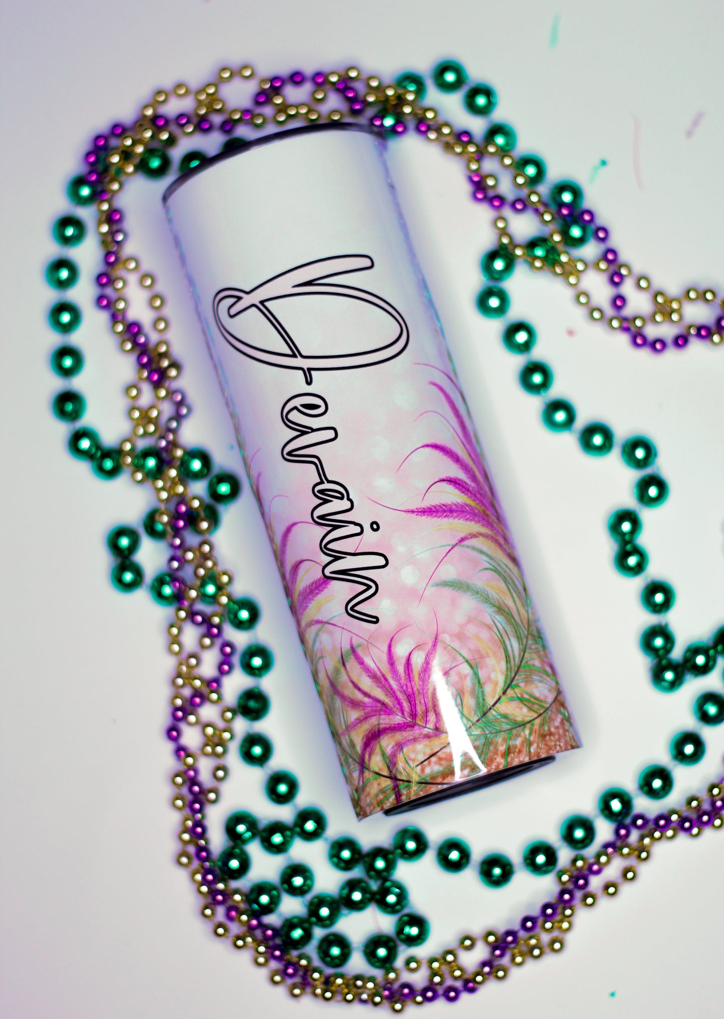 Mardi Gras FEATHER Sublimation 20oz Tumbler